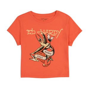 Apricot Ed Hardy Born Free Swallow Baby Tee | INLEYQG-51