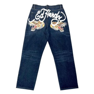 Baked Raw Ed Hardy Tiger Heads Loose Fit Jean | UBZKTEM-75