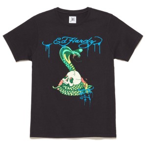 Black Ed Hardy Cobra Tee | NQCXKMB-46