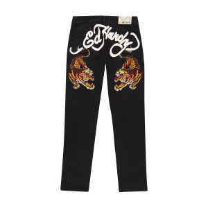 Black Ed Hardy Crawling Tiger Slim Taper Jean | PGLTYZS-96