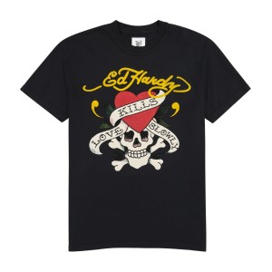 Black Ed Hardy LKS Skull Tee | MUJOFRZ-54