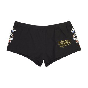 Black Ed Hardy Swallow Booty Biker Shorts | MNJYSXL-74