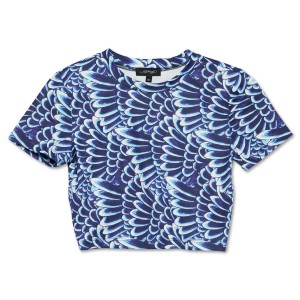 Blue Ed Hardy Power Mesh Wings Sport Crew Tee | HZWFEMI-82