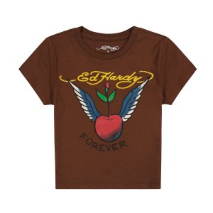 Cocoa Ed Hardy Cherry Wings Baby Tee | FGHDVCE-36