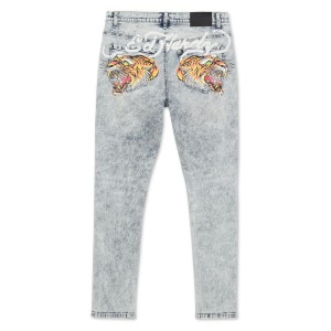 Destructed Acid Ed Hardy Screaming Tiger Slim Skinny Jean | JQGBIDV-68