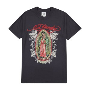 Grey Ed Hardy Mary Tee | HNIZFWR-59