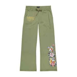 Light Olive Ed Hardy Butterfly Sweatpants | KYRDANE-39