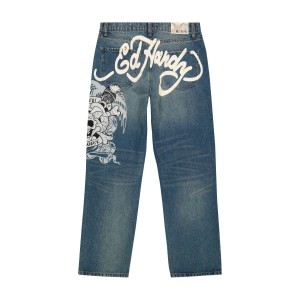 Medium Tint Ed Hardy DG Skull Loose Fit Jean | RQIDHJO-25