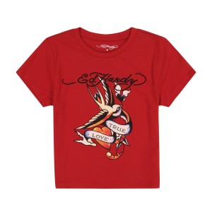 Pink Ed Hardy Love Bird Baby Tee | OQPNUVA-24