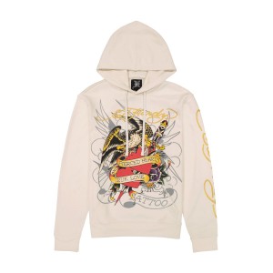 White Ed Hardy Pierced Eagle Mens Hoodie | ESGIFXA-20