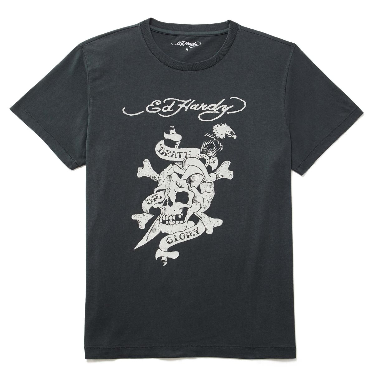 Black Ed Hardy Death Or Glory Skull Tee | MHWZTLN-85