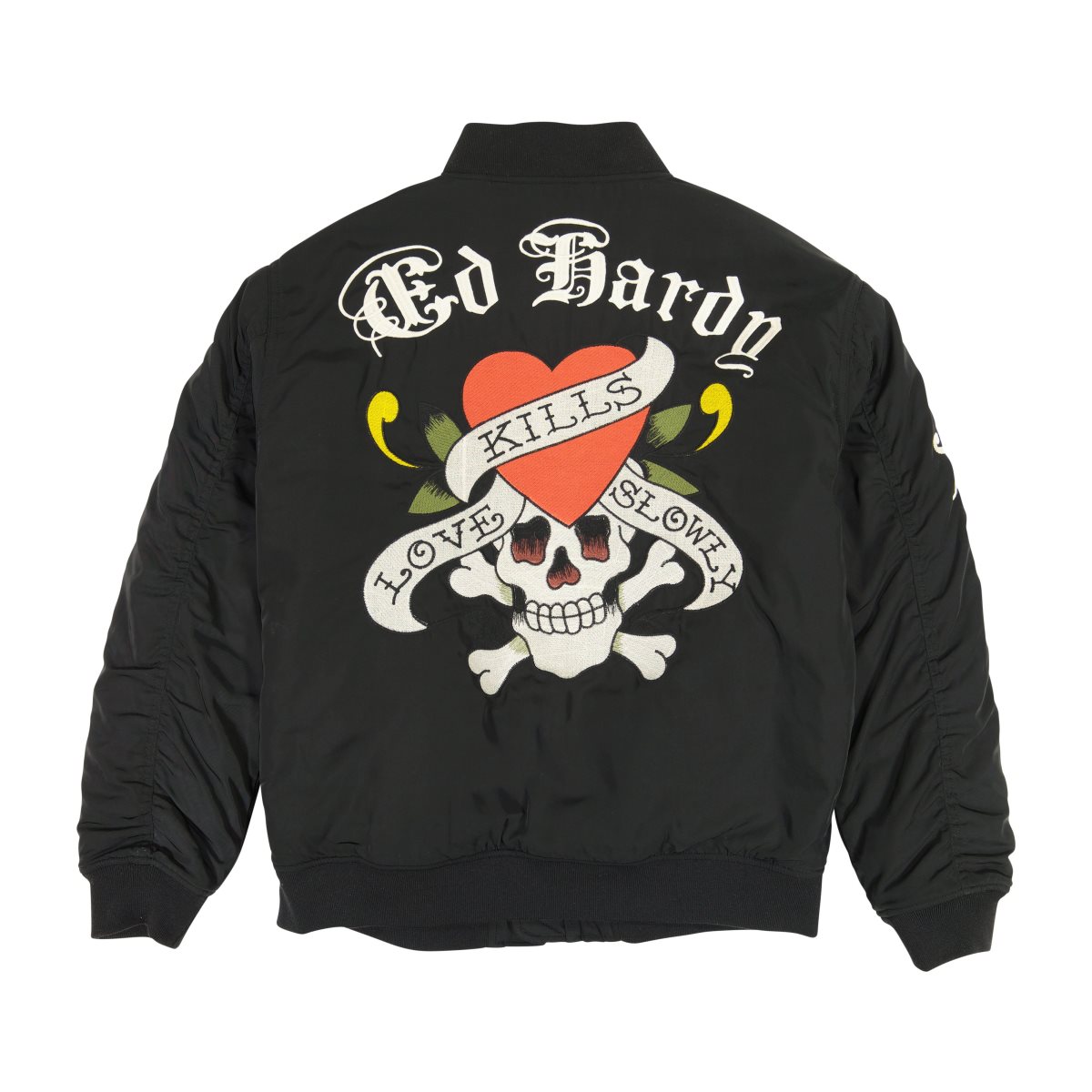 Black Ed Hardy LKS Skull Bomber Jacket | YSZPHMO-57