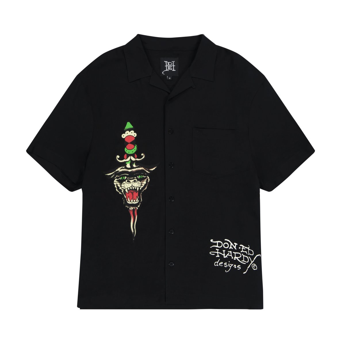 Black Ed Hardy LKS Skull Mens Camp Shirts | LFUDYBQ-41