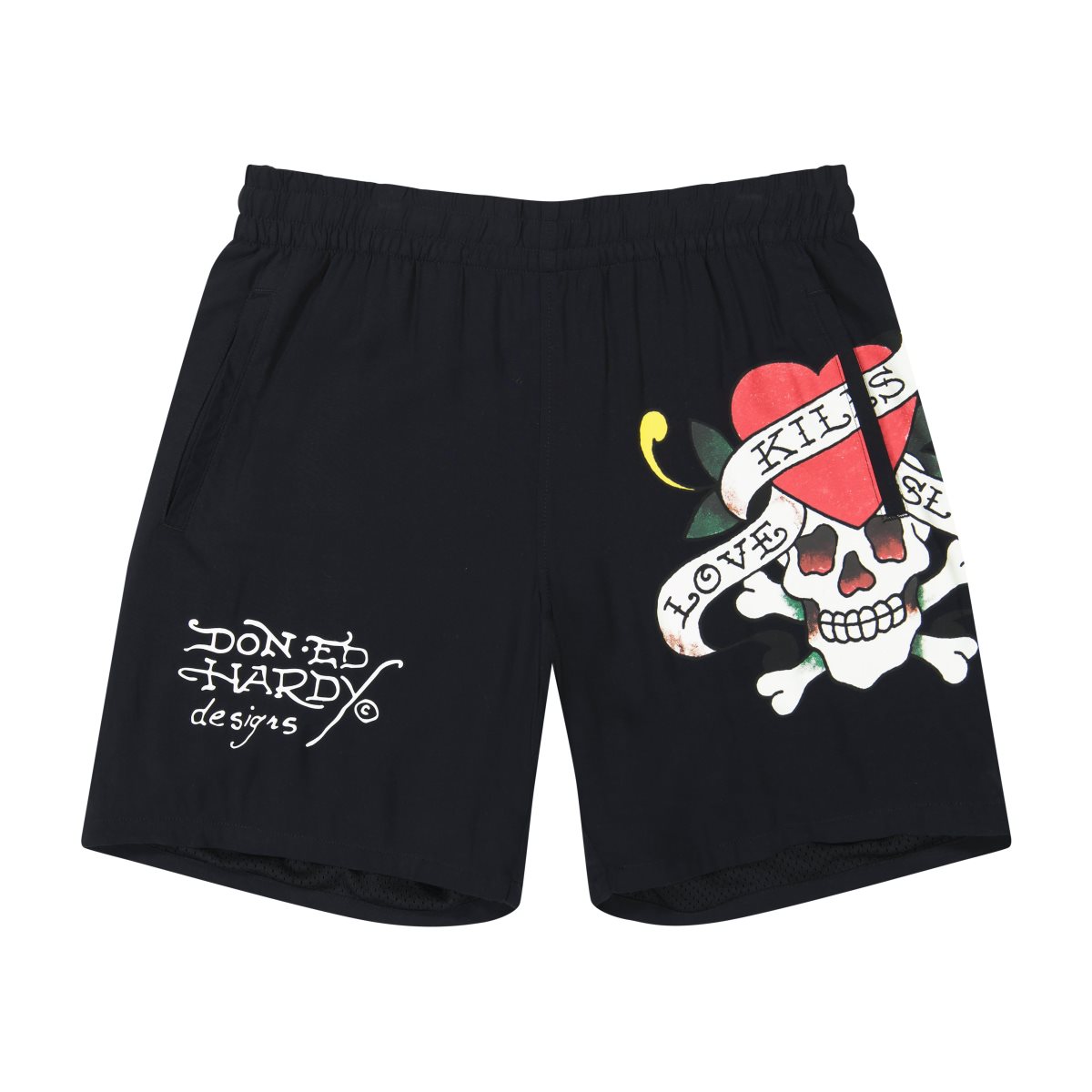 Black Ed Hardy Love Kills Slowly Print Short | UKEGABV-15