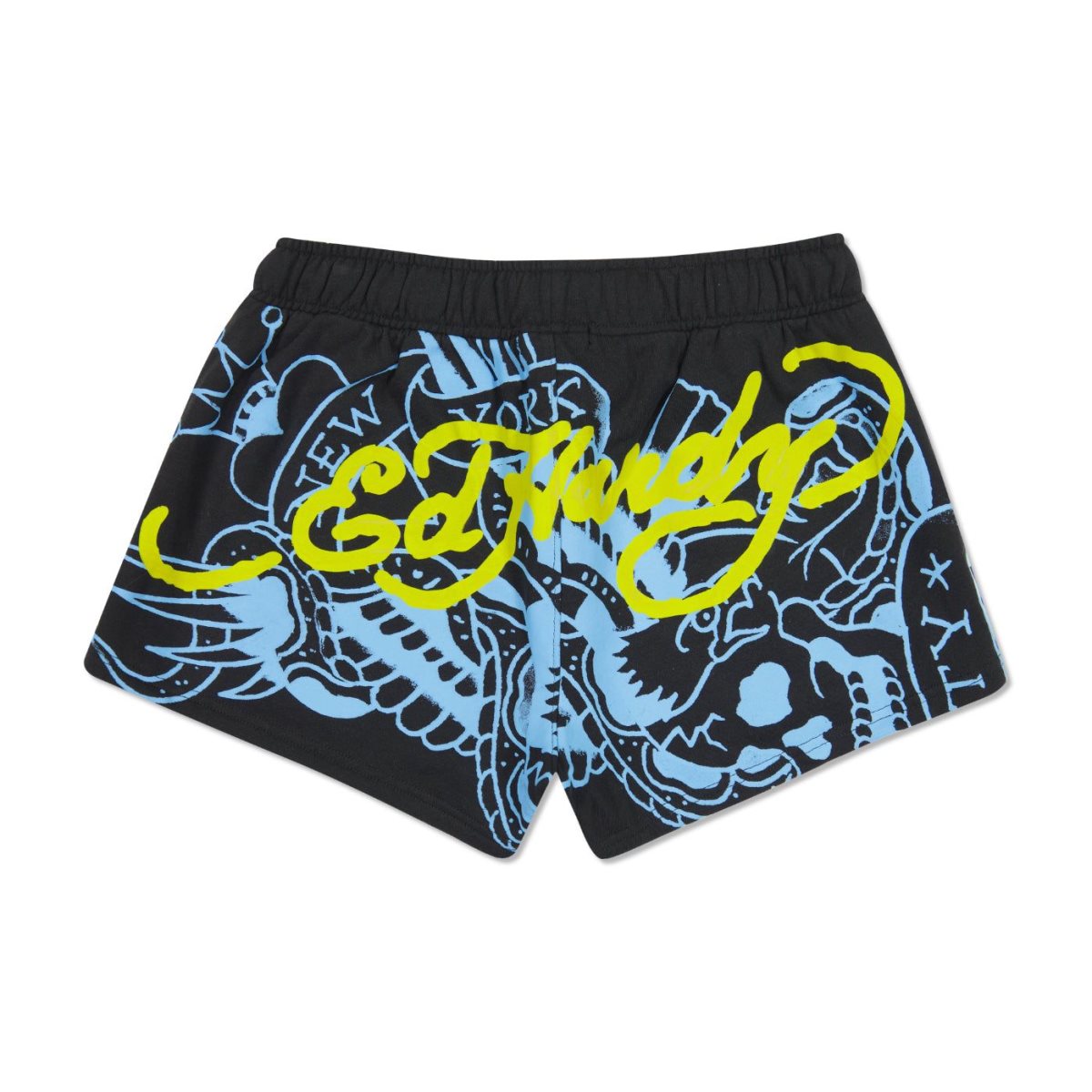 Black Ed Hardy NYC Skull Fleece Sweatshort | WPXJUAK-39