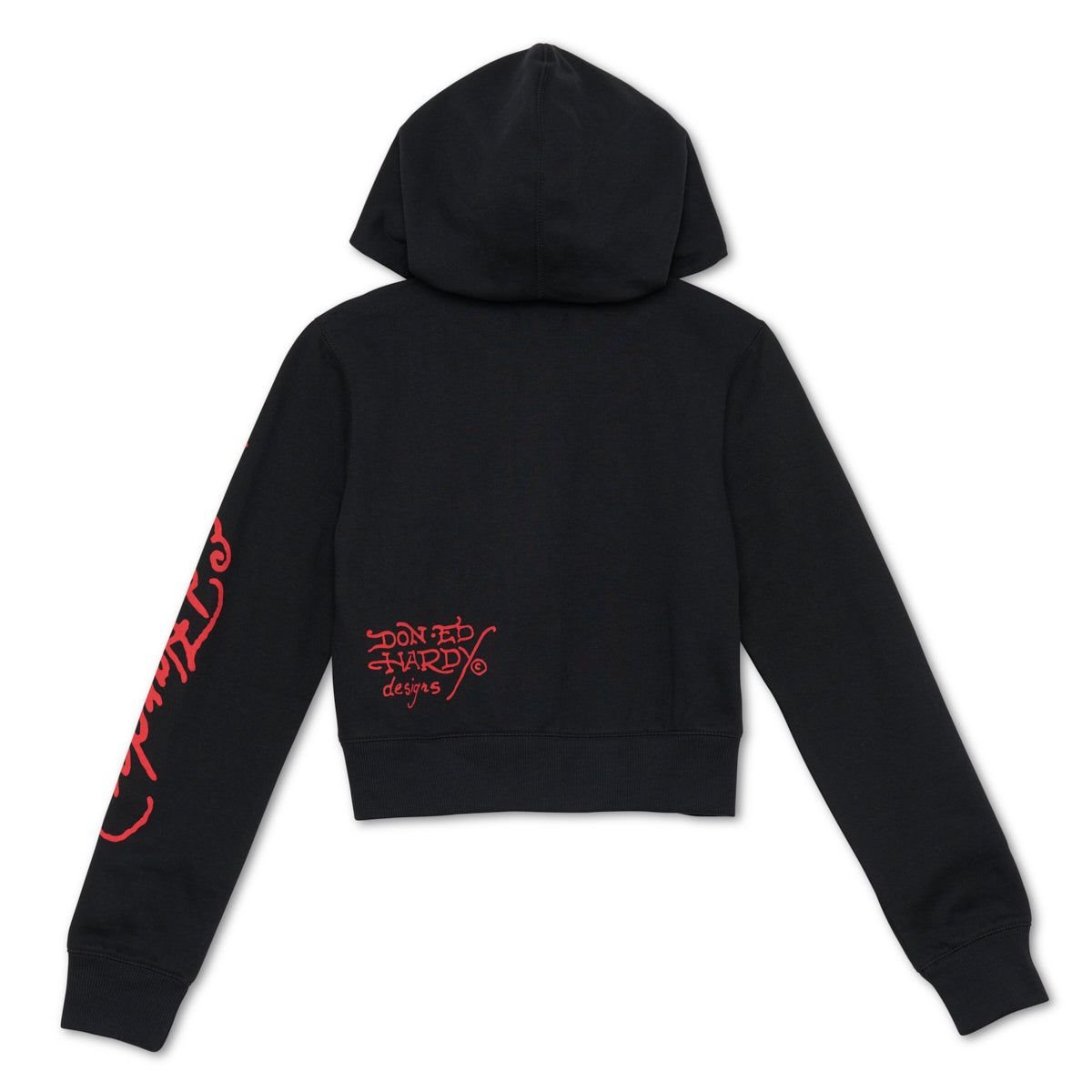 Black Ed Hardy Nyc Skull Cropped Hoodie | PJSGNOU-93