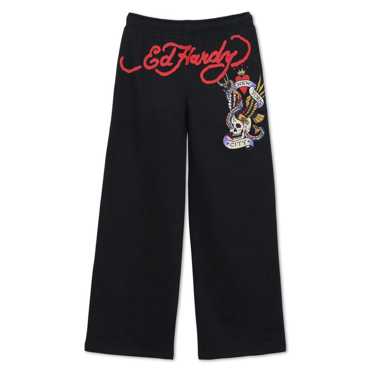 Black Ed Hardy Nyc Skull Flare Sweatpants | KLOEDNJ-10