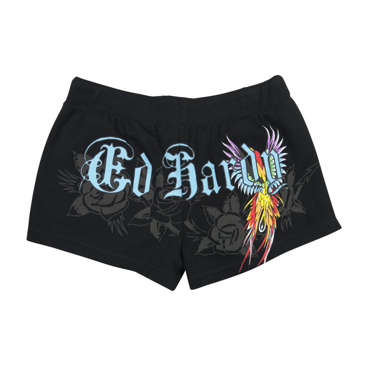 Black Ed Hardy Phoenix Fleece Short | GWHZOXD-60