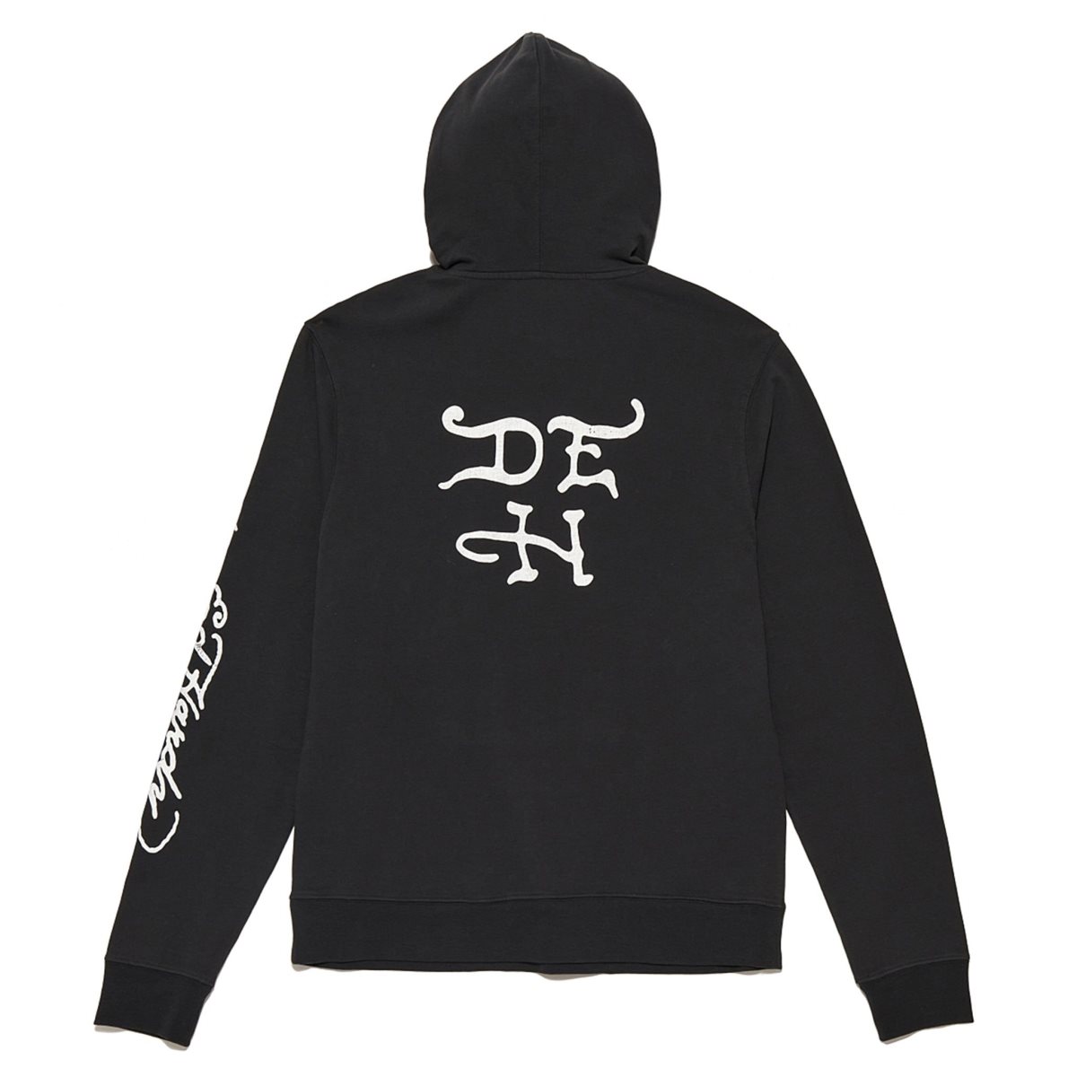 Black Ed Hardy Puff Glitter Punks Not Dead Hoodie | OBCISRW-73