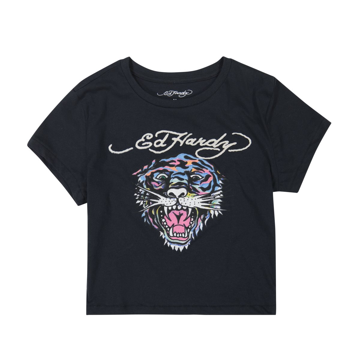 Black Ed Hardy Rainbow Tiger Baby Tee | HYSDVIG-40