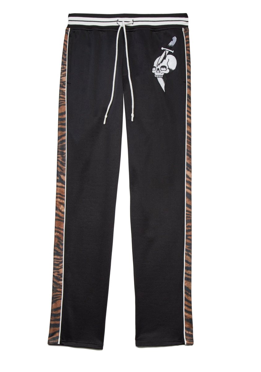 Black Ed Hardy Slim Fit Embellished Track Pant | KZVELYG-96