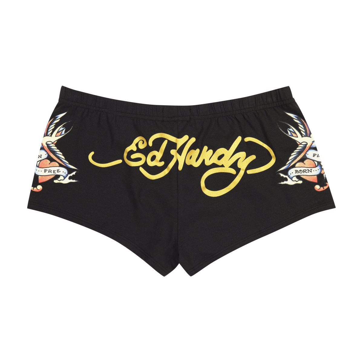 Black Ed Hardy Swallow Booty Biker Shorts | MNJYSXL-74