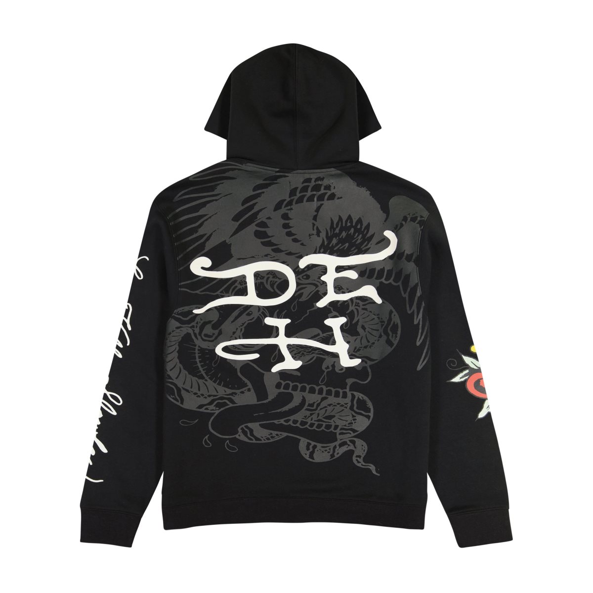 Black Ed Hardy Tiger Dagger Hoodie | BUSAZFL-58