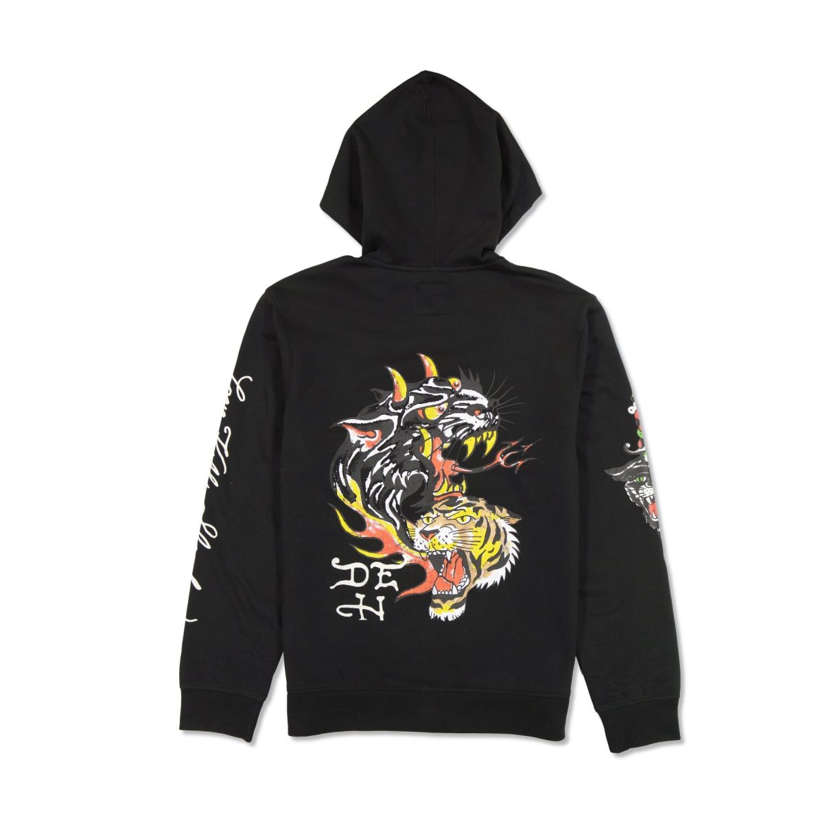 Black Ed Hardy Tiger Panther Hoodie | WXFCKBY-87