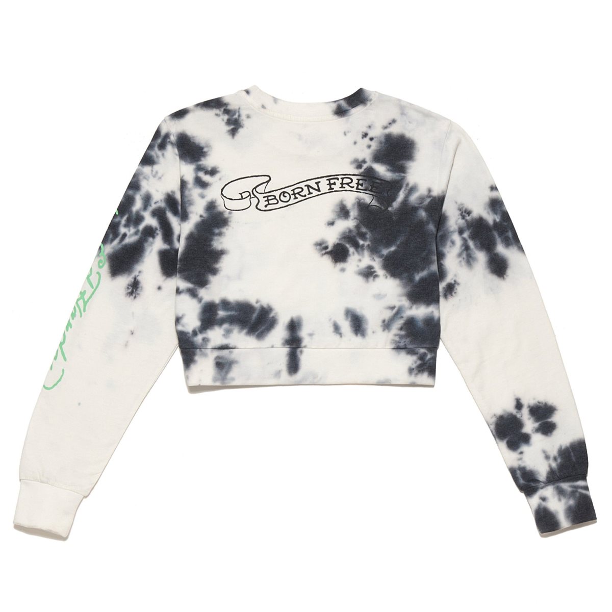 Black White Ed Hardy Panther Rose Cropped Sweatshirt | CLJKEYM-40