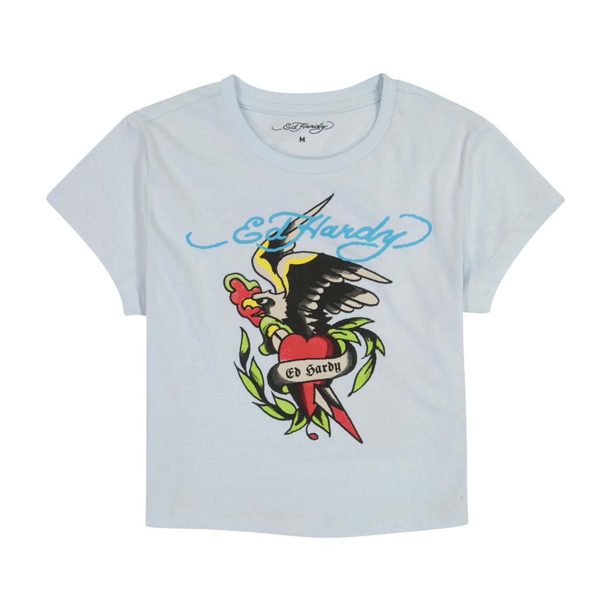 Blue Ed Hardy Eagle Heart Baby Tee | NXFAGYT-37