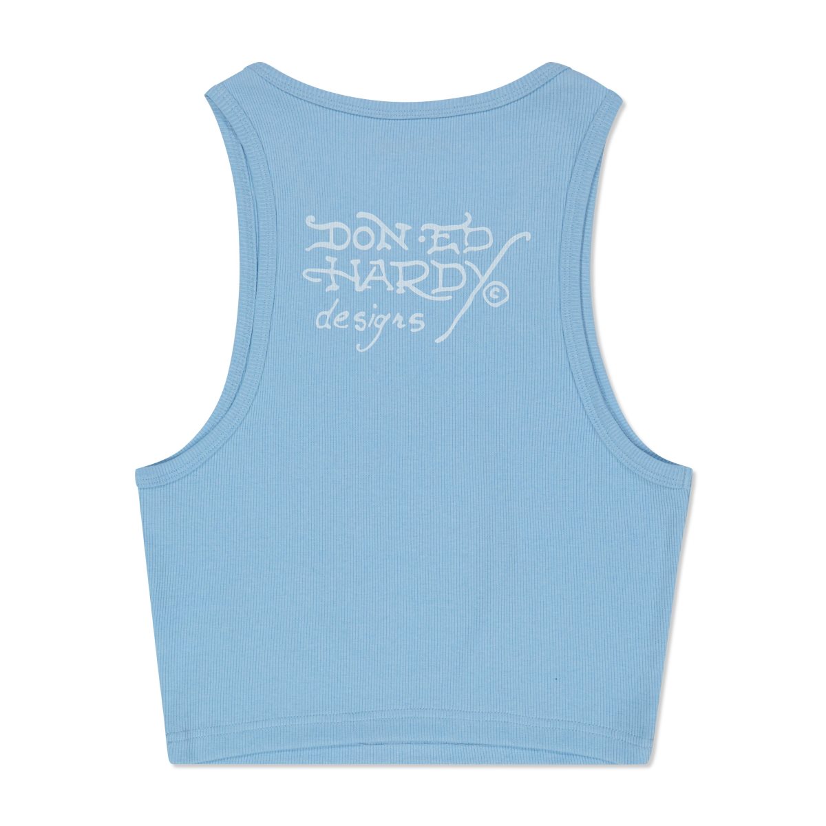 Blue Ed Hardy Rhinestone Fire Tiger Rib Knit Tank | PABJGFZ-52