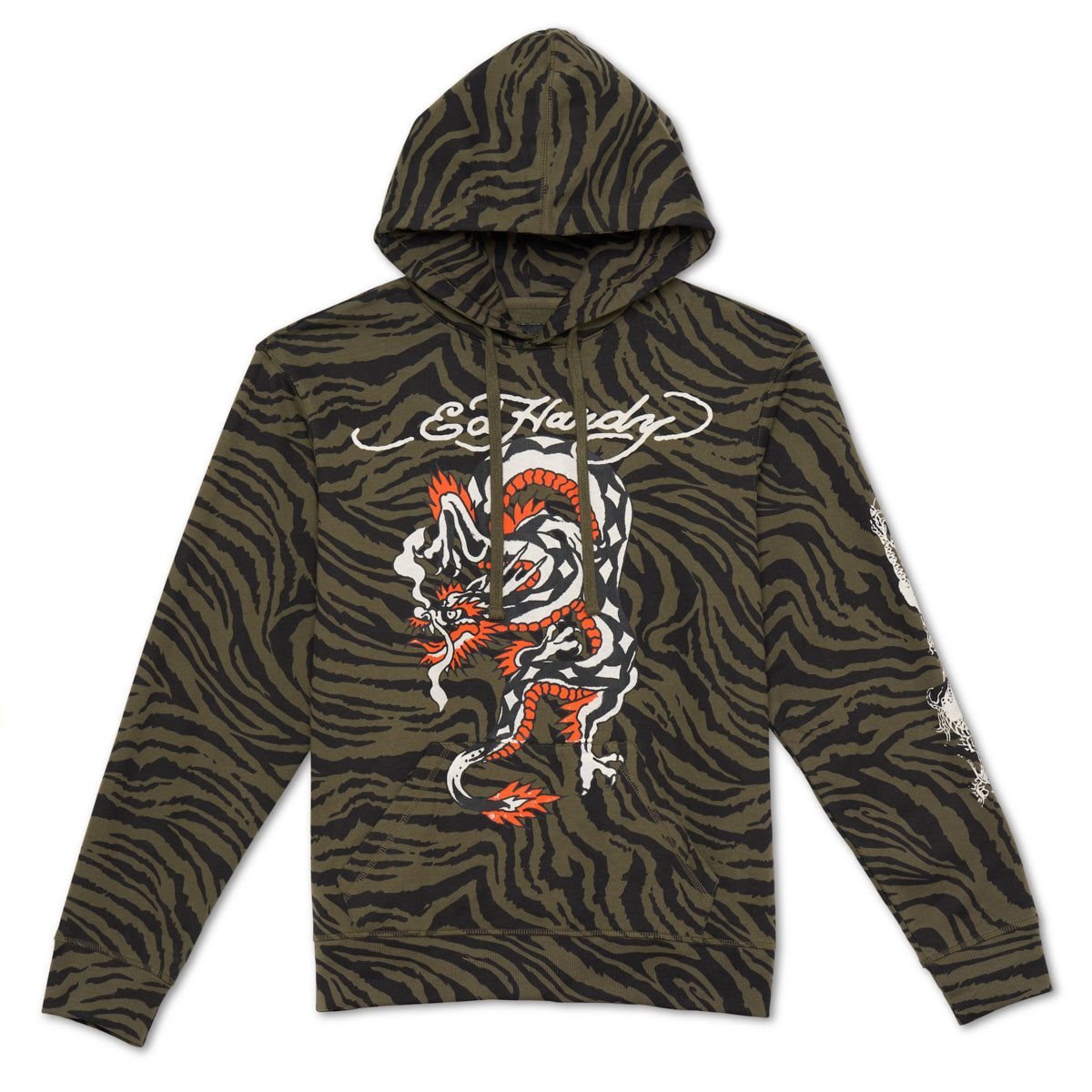 Camo Ed Hardy Dragon Zebra Camo Hoodie | TDIENHV-17