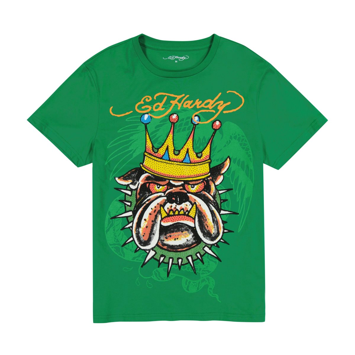 Green Ed Hardy Bulldog Tee | LWMPAEV-45