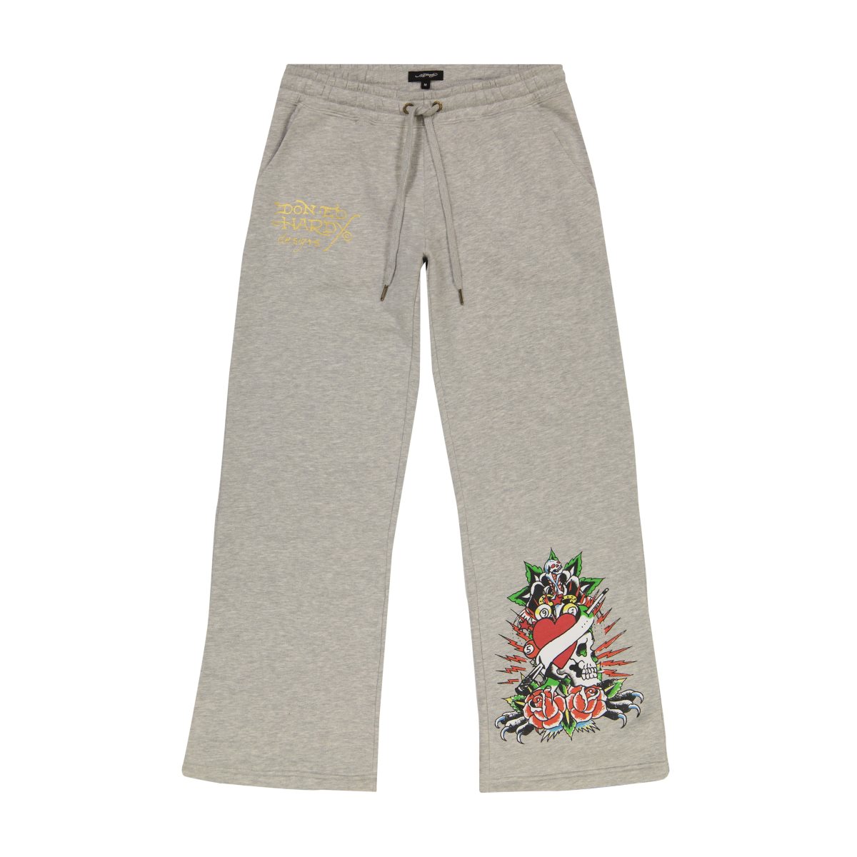 Grey Ed Hardy Heart Roses Flared Sweatpant | USCZDPT-13