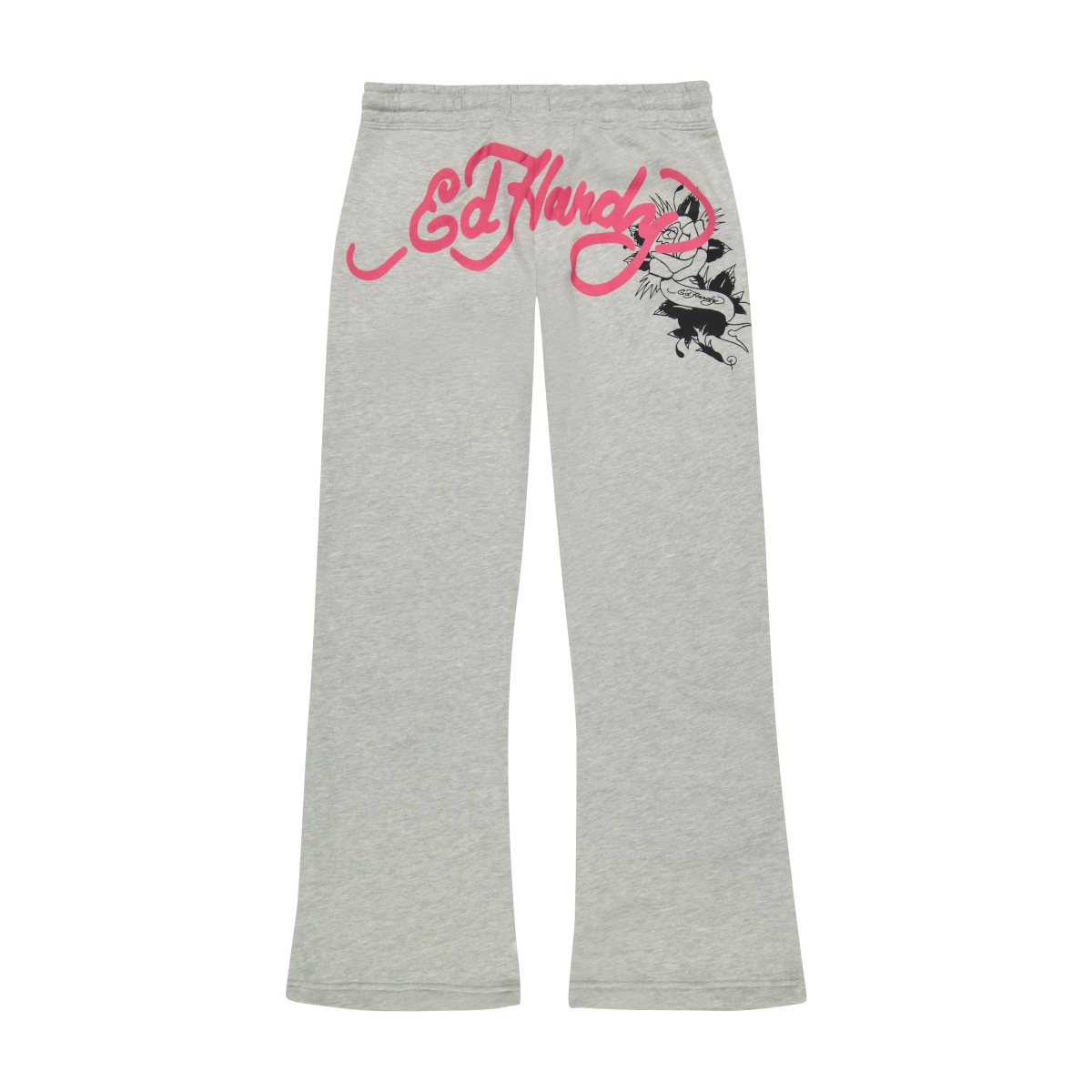 Grey Ed Hardy Rose Heart Sweatpants | LQISPFE-80