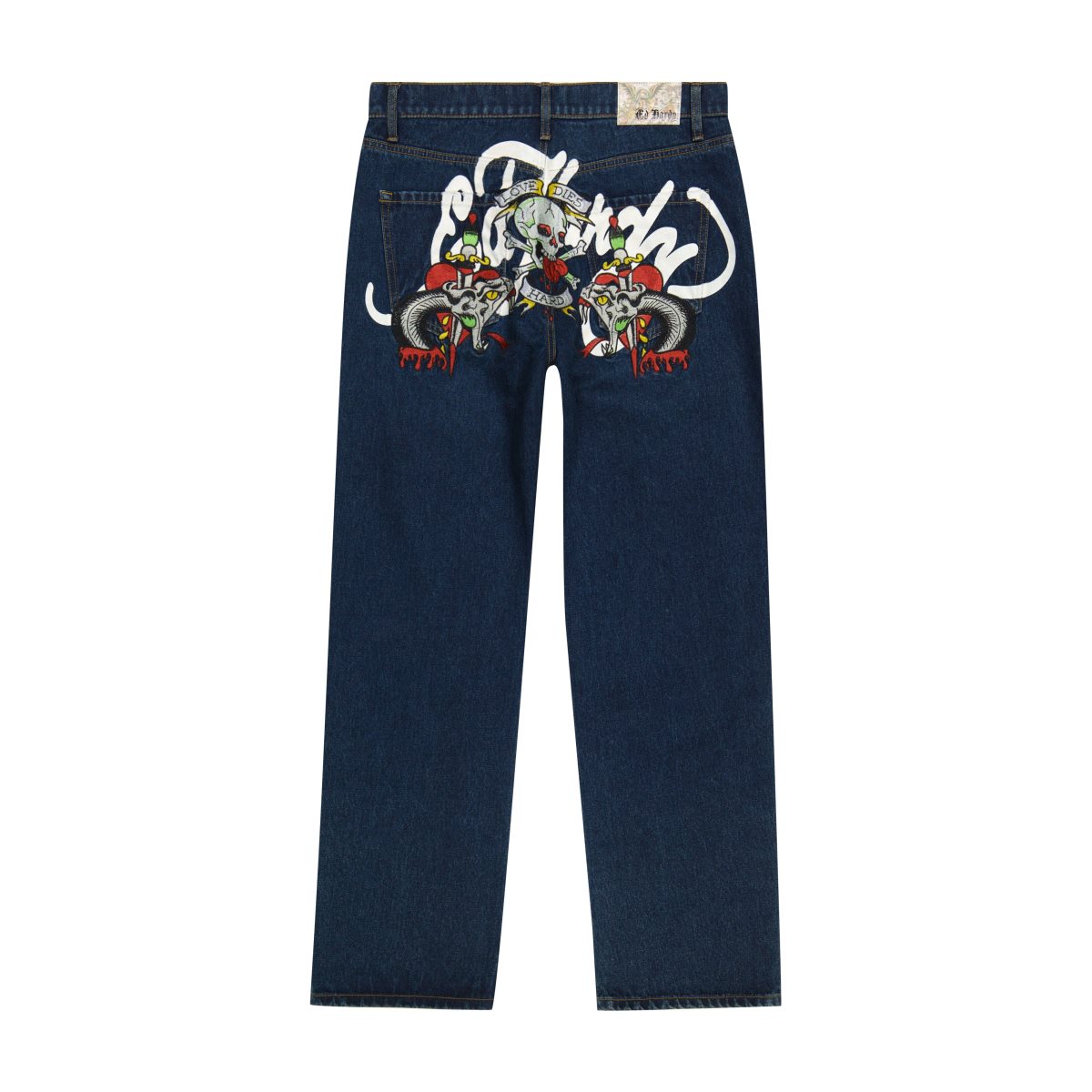 Indigo Ed Hardy Skull Snakes Loose Fit Jean | KXMGEYA-69