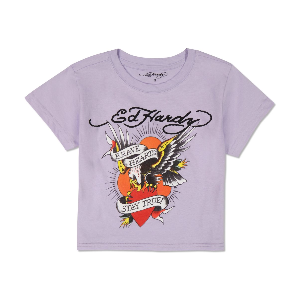 Lavender Ed Hardy Brave Eagle Baby Tee | IWKBEYO-61