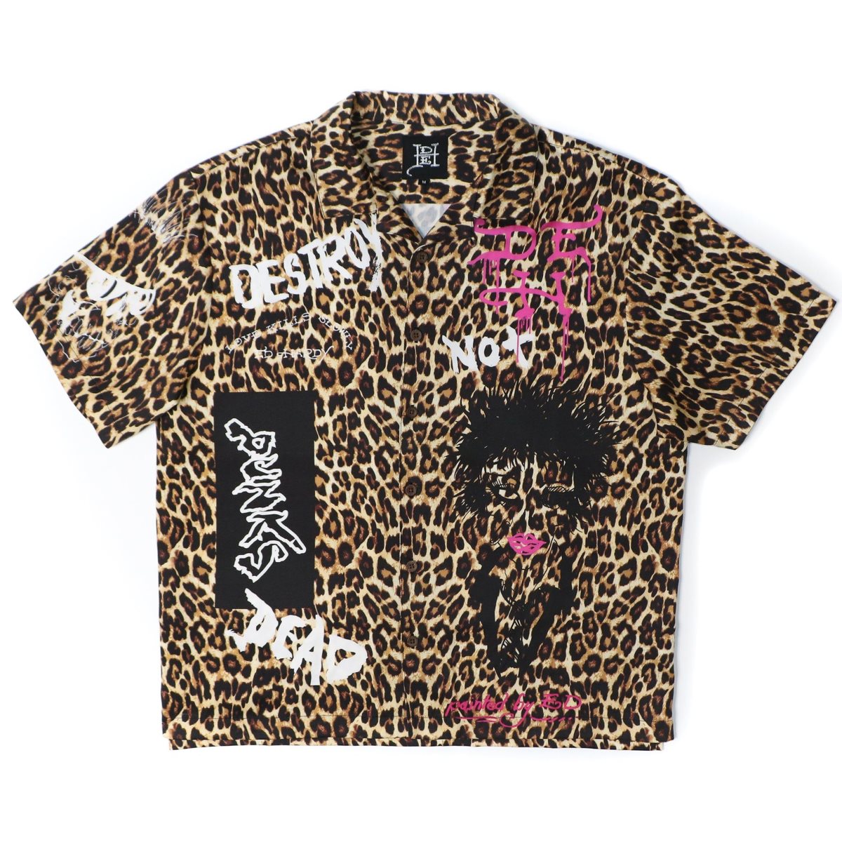 Leopard Ed Hardy Punk Leopard Boxy Camp Shirt | IVNJPAU-62