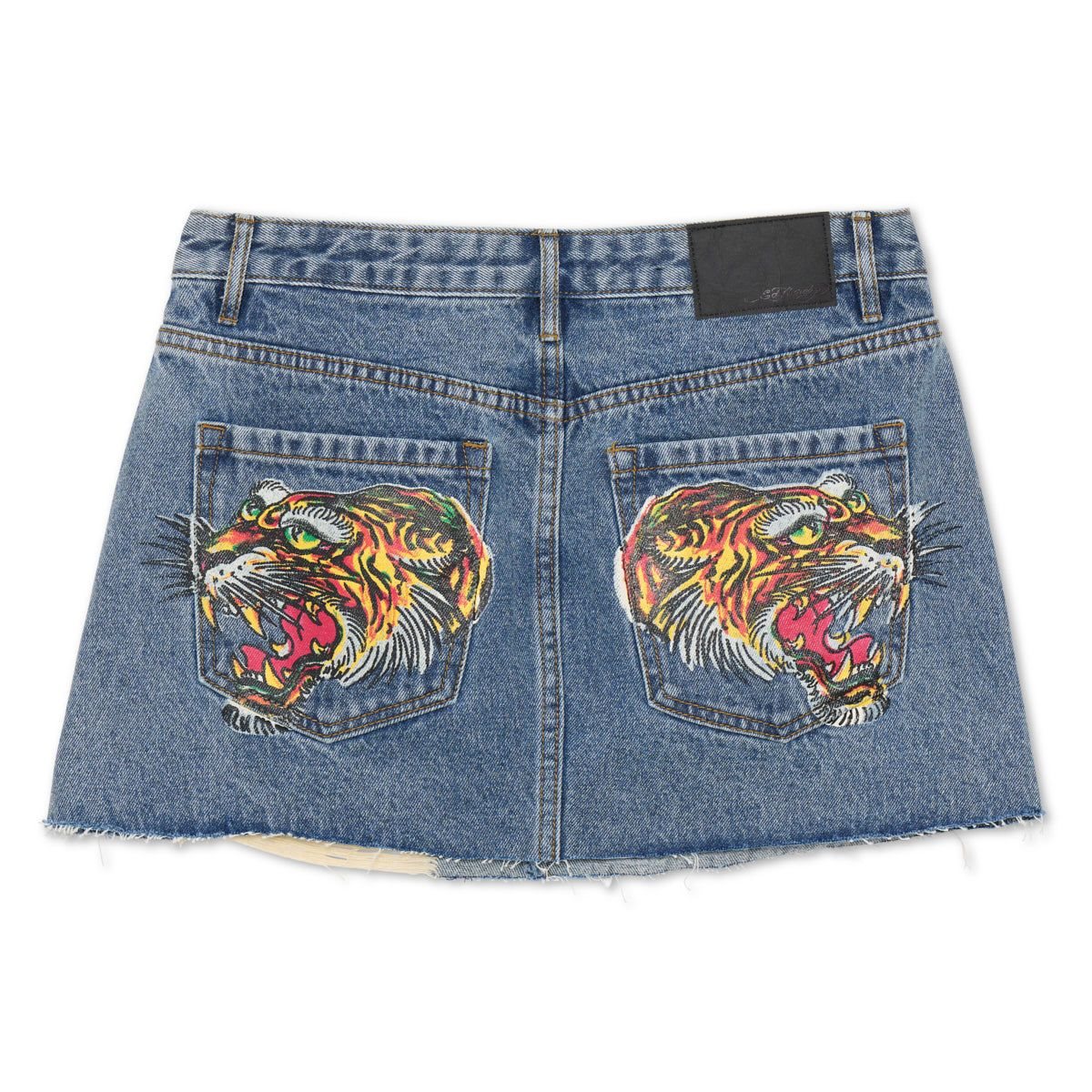 Light Acid Ed Hardy Screaming Tigers Denim Skirt | GTQJIMC-62