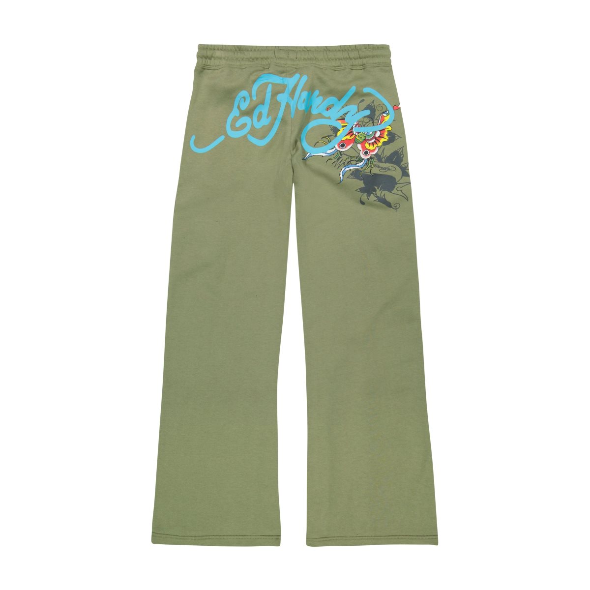 Light Olive Ed Hardy Butterfly Sweatpants | KYRDANE-39