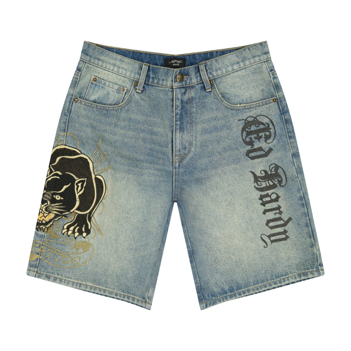 Light Tint Ed Hardy Crouching Panther Skater Shorts | LNUWIVP-91