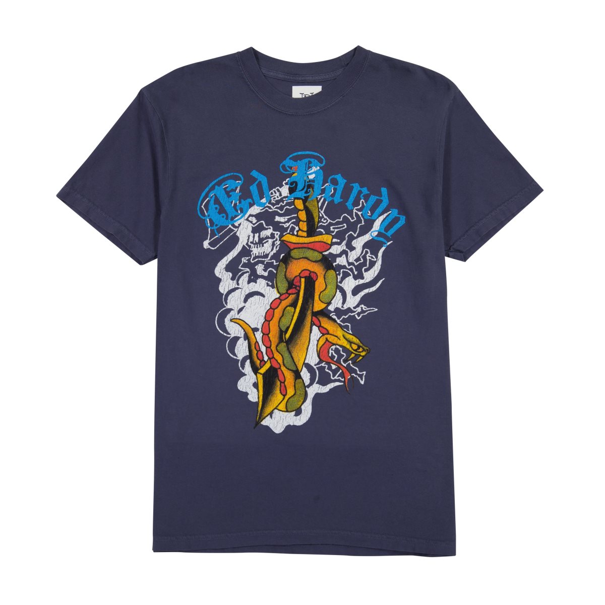 Navy Ed Hardy Dagger Snake Tee | FNYVEKX-65