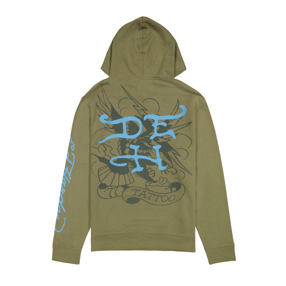 Olive Ed Hardy Crouching Panther Mens Hoodie | ODEQSJC-56