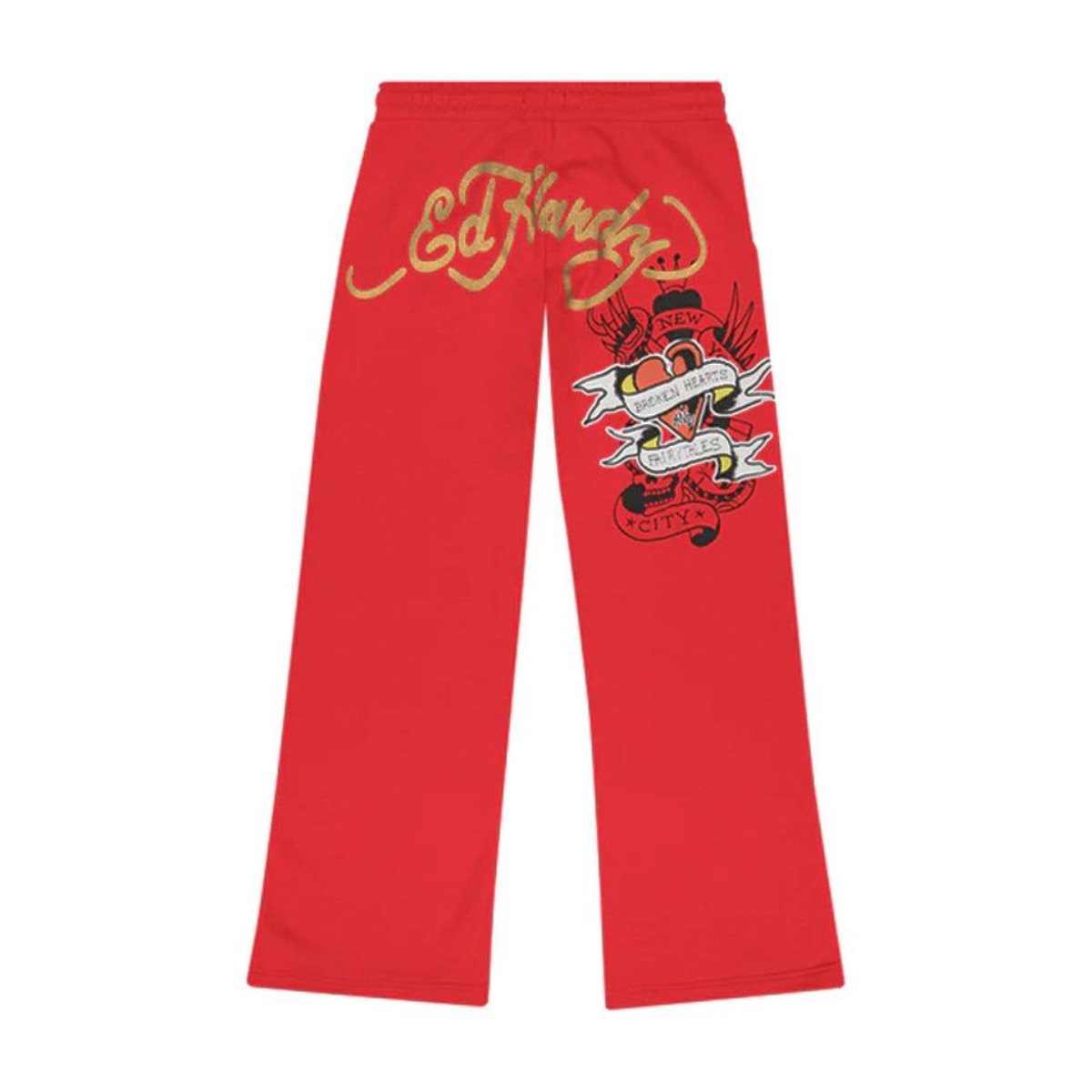 Pink Ed Hardy Broken Hearts Cherry Flared Sweatpant | TDJBCXY-81