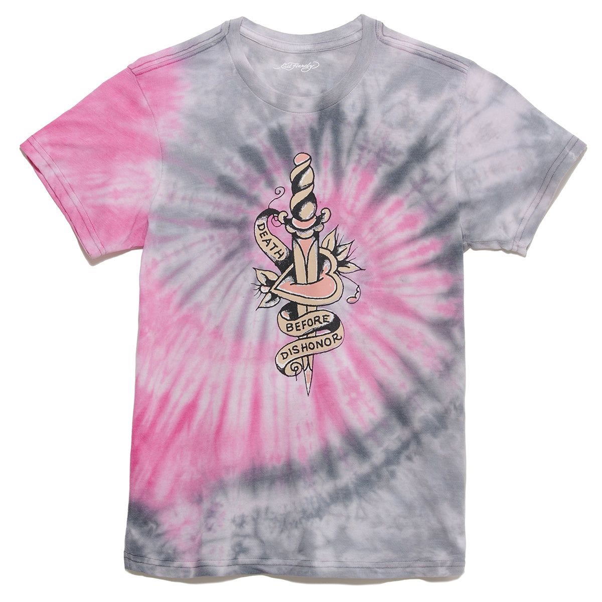 Pink Ed Hardy Dbd Dagger Boyfriend Tee | QIMGSFJ-15