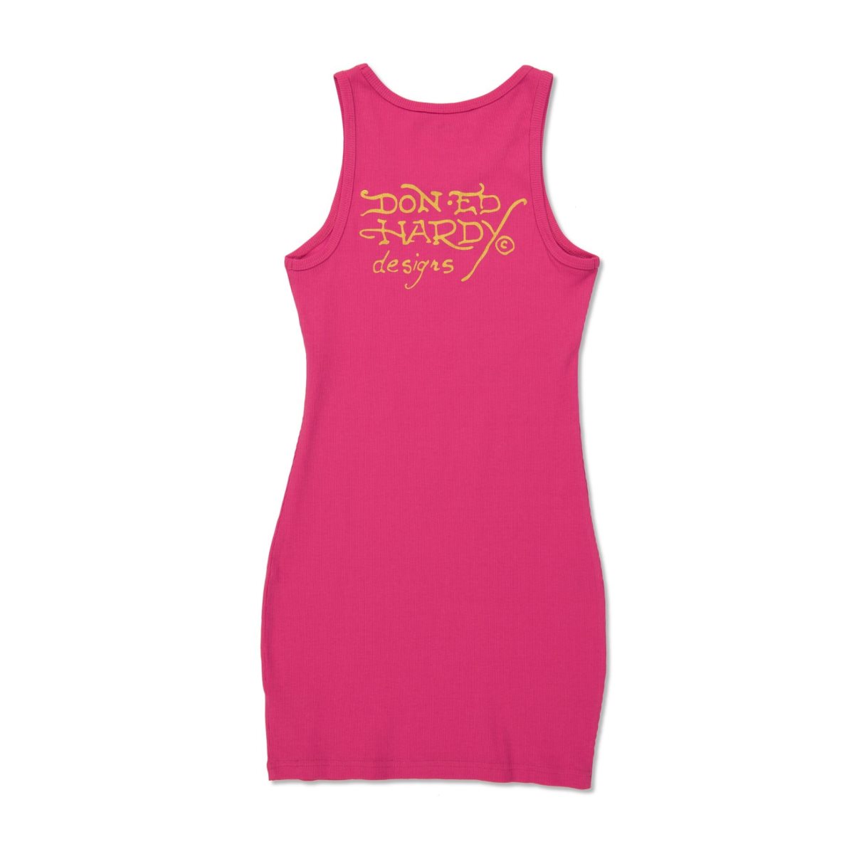 Pink Ed Hardy Eagle Rose Rib Tank Dress | WSAQZMY-40