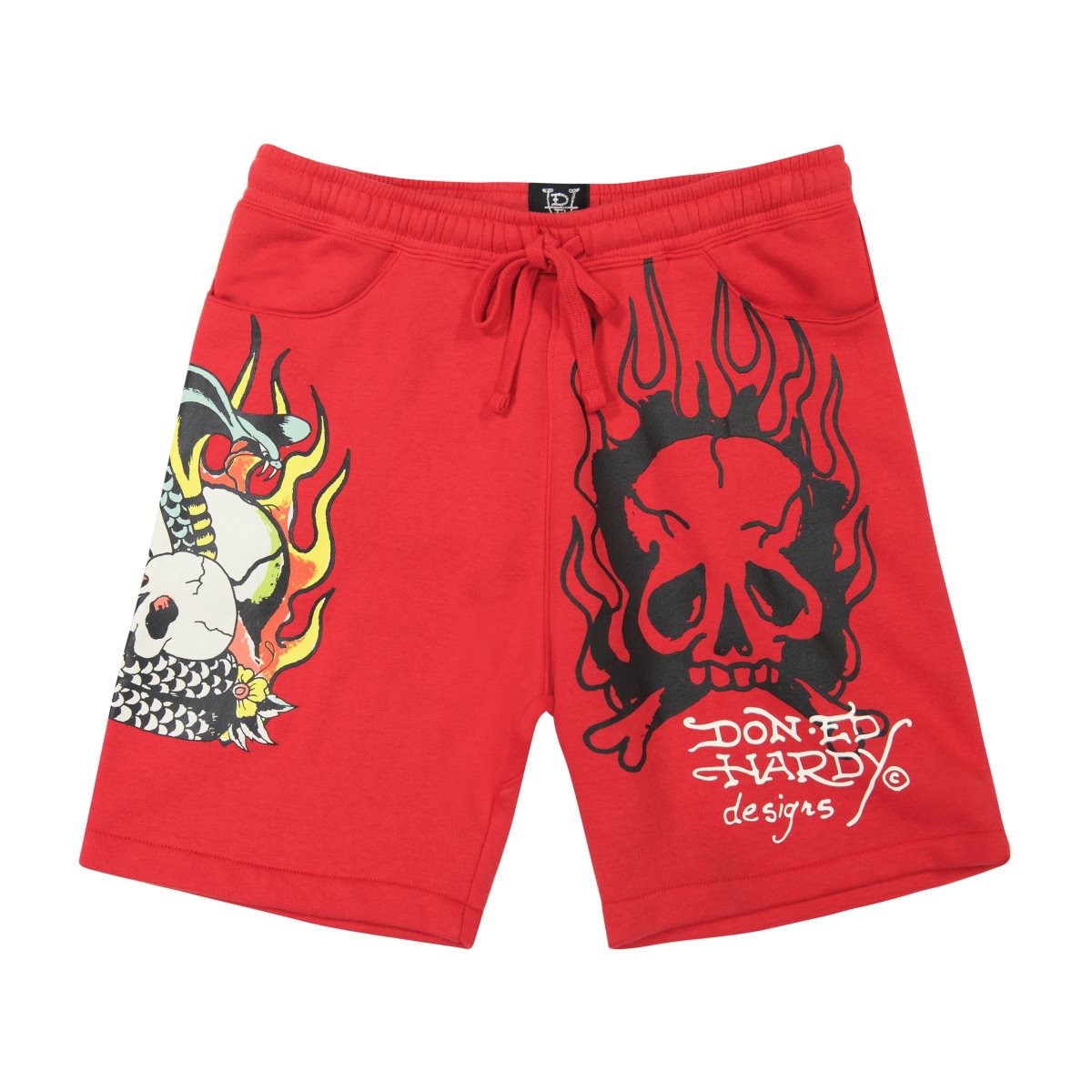 Pink Ed Hardy Flame Cobra Fleece Short | UDWBPQN-42