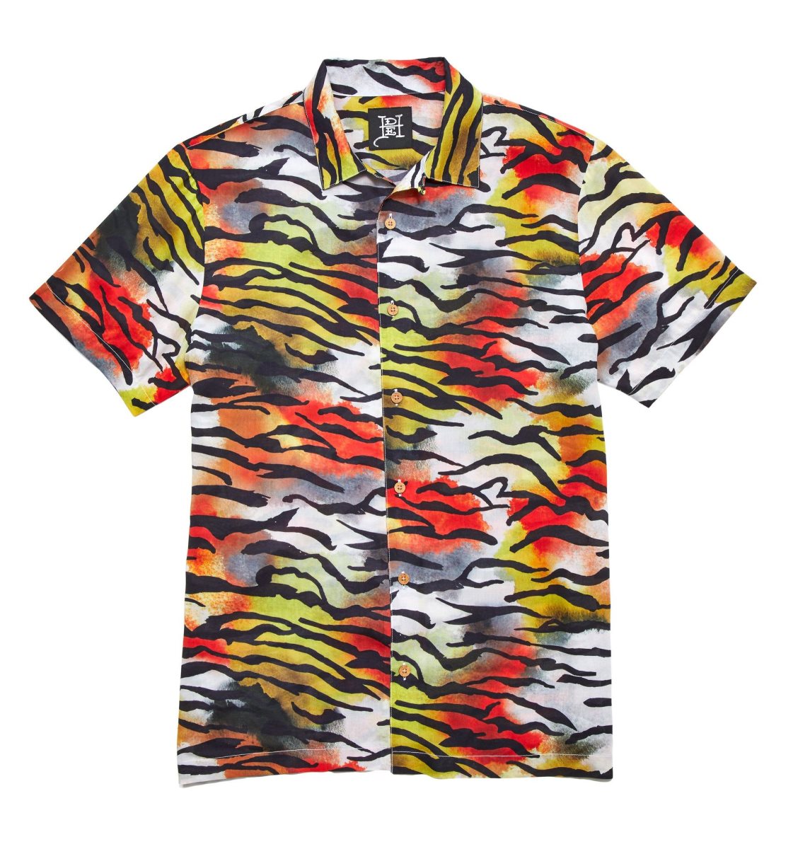 Tiger Print Ed Hardy Printed Camp Ss Shirt | BOLEAXQ-17