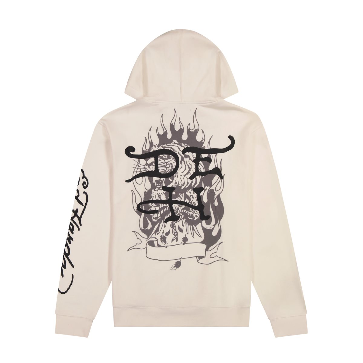 White Ed Hardy Battle Skull Mens Hoodie | UJPYVBN-06