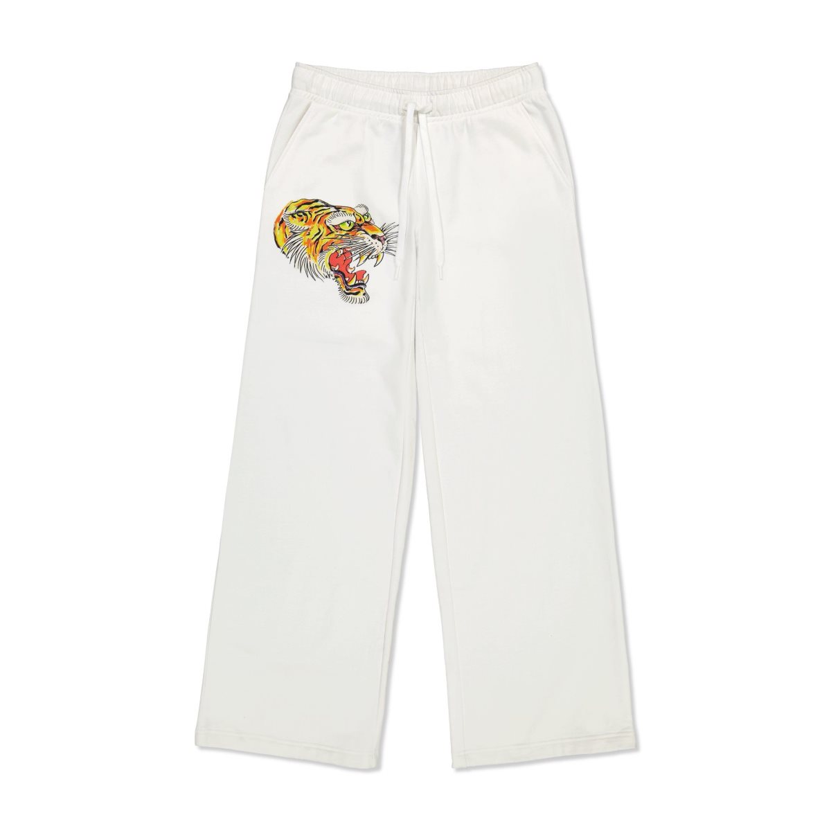 White Ed Hardy Tiger Fleece Sweatpants | WIAQSBL-54